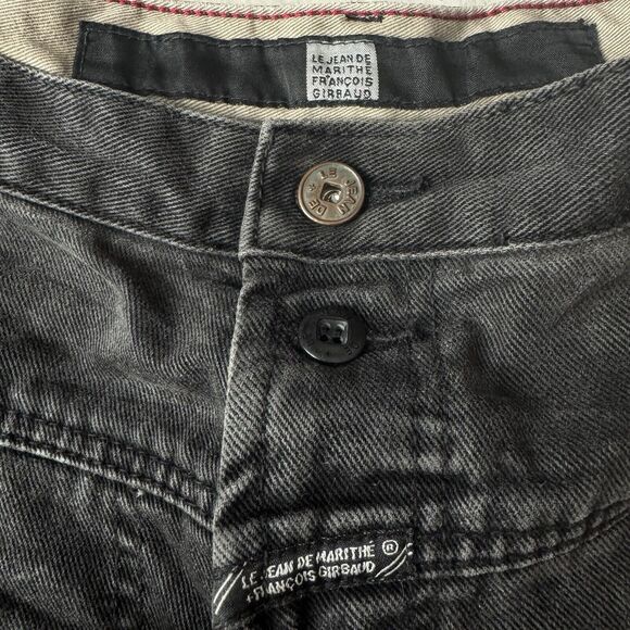 VTG 90s Marithe Francois Girbaud Denim Shorts Mens 40 Black Baggy Hip Hop Goth - Picture 4 of 9